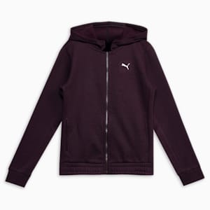 TRAIN FAVOURITE Youth Full-Zip Training Hoodie, Midnight Plum, extralarge-IND