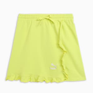 Ruffles Girl's Skirt, Lime Sheen, extralarge-IND