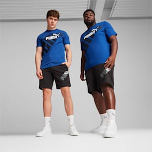 メンズ プーマ パワー グラフィック 9 スウェット ショーツ, PUMA Black, extralarge-JPN