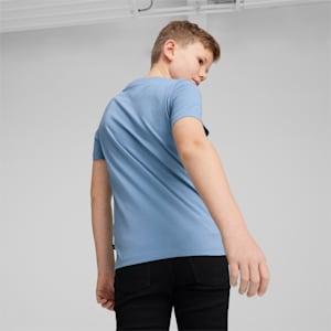 キッズ ボーイズ ESSプラス MID 90s ロゴ グラフィック 半袖 Tシャツ 120-160cm, Zen Blue, extralarge-JPN