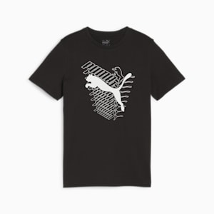 キッズ ボーイズ グラフィックス キャット 半袖 Tシャツ 120-160cm, PUMA Black, extralarge-JPN