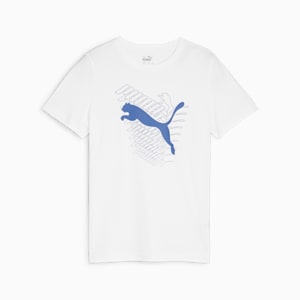 キッズ ボーイズ グラフィックス キャット 半袖 Tシャツ 120-160cm, PUMA White, extralarge-JPN