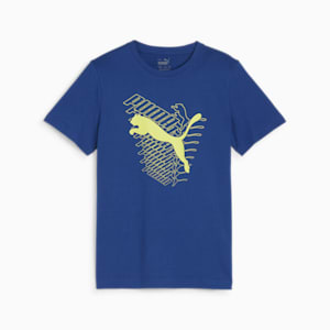 キッズ ボーイズ グラフィックス キャット 半袖 Tシャツ 120-160cm, Cobalt Glaze, extralarge-JPN