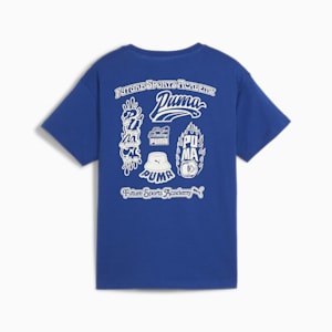 キッズ ボーイズ ESSプラス MID 90s グラフィック 半袖 Tシャツ 120-160cm, Cobalt Glaze, extralarge-JPN