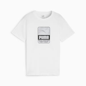 キッズ ボーイズ アクティブ スポーツ グラフィック 半袖 Tシャツ 120-160cm, PUMA White, extralarge-JPN