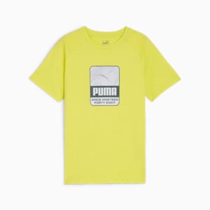 キッズ ボーイズ アクティブ スポーツ グラフィック 半袖 Tシャツ 120-160cm, Lime Sheen, extralarge-JPN
