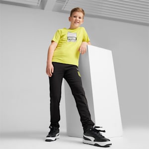 キッズ ボーイズ アクティブ スポーツ グラフィック 半袖 Tシャツ 120-160cm, Lime Sheen, extralarge-JPN