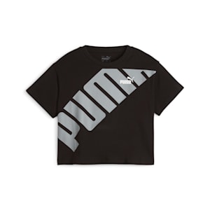 キッズ ガールズ プーマ パワー クロップド 半袖 Tシャツ 120-160cm, PUMA Black, extralarge-JPN