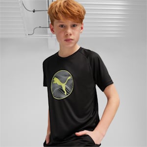 キッズ ボーイズ アクティブ スポーツ ポリ グラフィック 半袖 Tシャツ 120-160cm, PUMA Black, extralarge-JPN