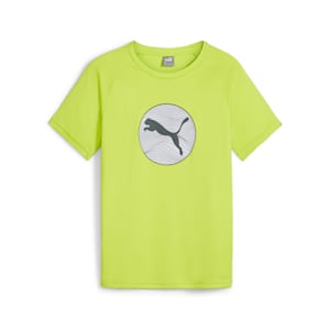 キッズ ボーイズ アクティブ スポーツ ポリ グラフィック 半袖 Tシャツ 120-160cm, Lime Pow, extralarge-JPN