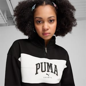 PUMA SQUAD Women's Quarter-Zip Hoodie, PUMA Black, extralarge