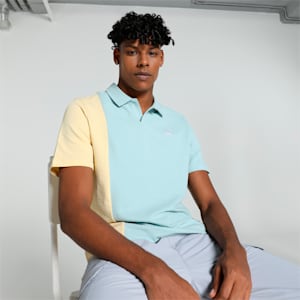 Men's Classics Seersucker Polo, Turquoise Surf, extralarge-IND