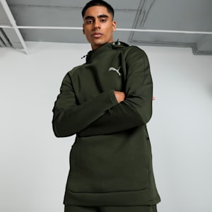 EVOSTRIPE Men's Slim Fit Hoodie, Dark Olive, extralarge-IND