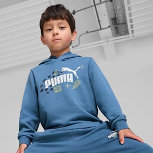 PUMA Kid's Hoodie, Blue Horizon, extralarge-IND