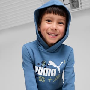 PUMA Kid's Hoodie, Blue Horizon, extralarge-IND