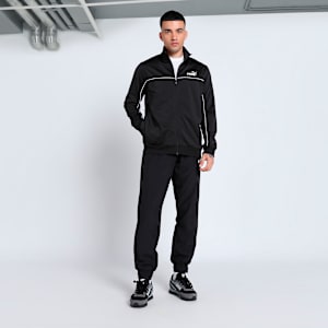 Piping Men's Tracksuit, PUMA Black, extralarge-IND