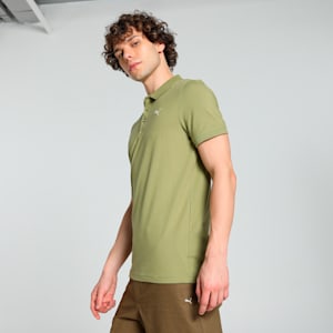 Men's Jacquard Collar Slim Fit Polo, Calming Green, extralarge-IND