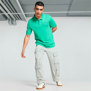 Men's Slub Polo, Jade Frost, extralarge-IND