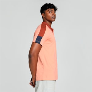 Men's Shoulder Colorblock Polo, Deeva Peach, extralarge-IND