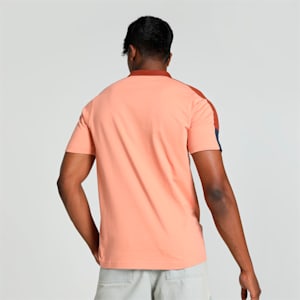 Men's Shoulder Colorblock Polo, Deeva Peach, extralarge-IND