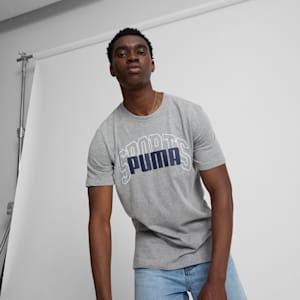 Camiseta Collegiate Logo para hombre, Medium Gray Heather, extralarge