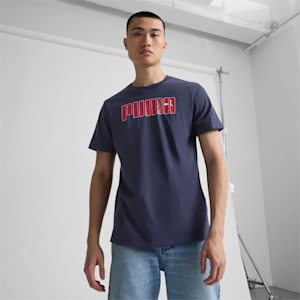 Hoops Logo Men's Tee, PUMA Navy, extralarge