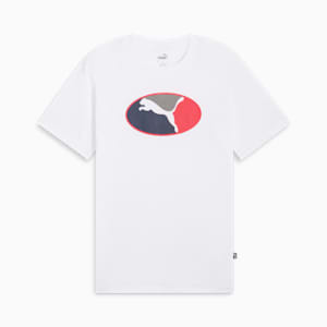 Oval Men's Tee, PUMA White-Puma White Multi, extralarge