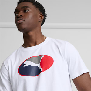 Oval Men's Tee, PUMA White-Puma White Multi, extralarge