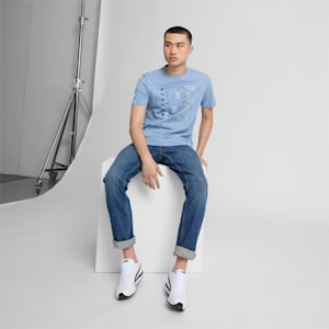 T-shirt à triple logo Homme, Zen Blue, extralarge