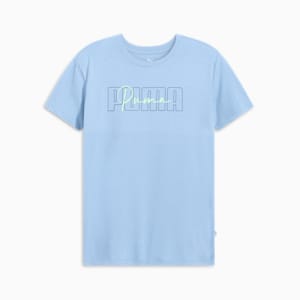 Camiseta PUMA Script Logo para mujer, Zen Blue, extralarge