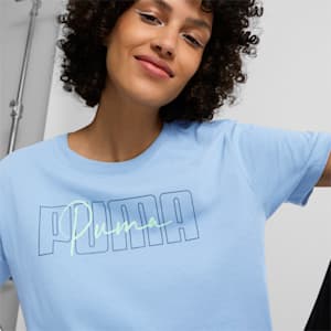 PUMA Script Logo Women's Tee, Zen Blue, extralarge