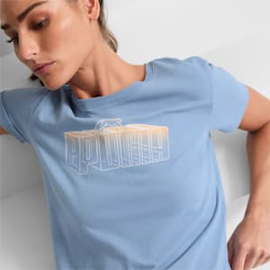 Novelty Fade Out Women's Tee, Zen Blue, extralarge