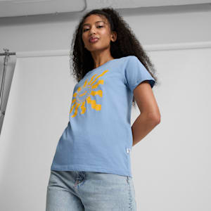 Camiseta para mujer Novelty Sun, Zen Blue-Yellow sizzle, extralarge