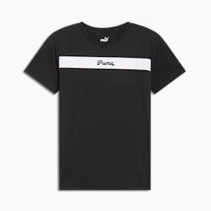 Camiseta PUMA Upfront Line Logo para mujer, PUMA Black, extralarge