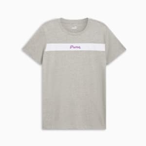 Camiseta PUMA Upfront Line Logo para mujer, Light Gray Heather, extralarge