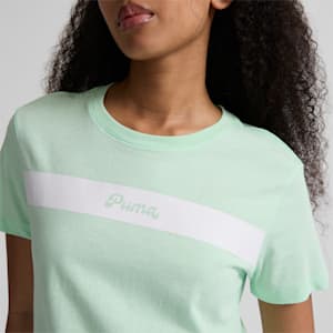 Camiseta PUMA Upfront Line Logo para mujer, Fresh Mint, extralarge
