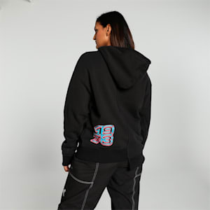Cherry on Top Graphic Women's Oversized Basketball Hoodie, PUMA Black, extralarge-IND