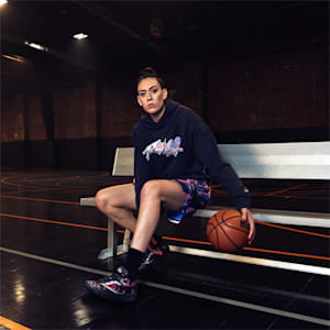 Sudadera con capucha de baloncesto para mujer Cherry On Top Graphic, PUMA Black, extralarge