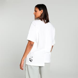 Cherry on Top Cut and Sew Women's Oversized Fit Basketball Tee, PUMA White, extralarge-IND