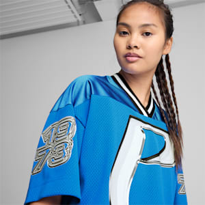 Cherry On Top Women's Cropped Basketball Jersey, Hyperlink Blue, extralarge