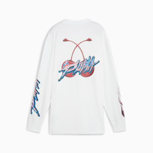 Camiseta de baloncesto de manga larga para mujer Cherry On Top, PUMA White, extralarge