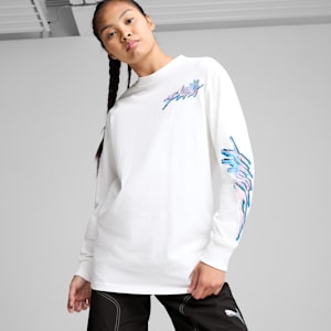 Cherry On Top Women's Long Sleeve Basketball Tee, PUMA White, extralarge