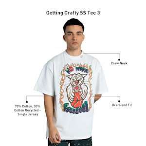 Getting Crafty Basketball Oversized Fit Tee, PUMA White, extralarge-IND