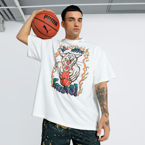 Getting Crafty Basketball Oversized Fit Tee, PUMA White, extralarge-IND