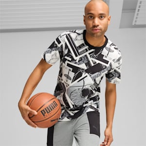 Playera de básquetbol con estampado integral para hombre Winning Shot, PUMA Black, extralarge