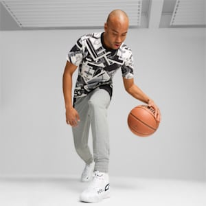 Playera de básquetbol con estampado integral para hombre Winning Shot, PUMA Black, extralarge