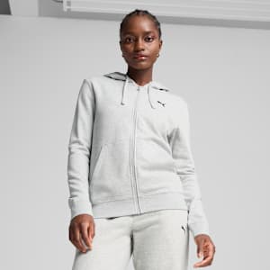 Essentials Women's Full-Zip Hoodie, Light Gray Heather, extralarge-IND