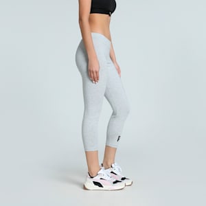 No. 1 Logo Women's 3/4 Leggings, Light Gray Heather, extralarge-IND