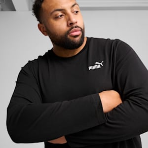 Essentials No. 1 Logo Men's Long Sleeve Tee, PUMA Black, extralarge