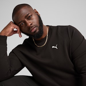 Essentials Men's Crew Neck Sweatshirt, PUMA Black, extralarge